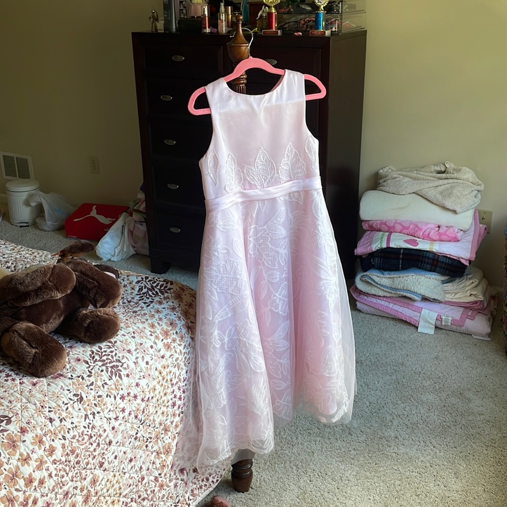 A laced pink dress